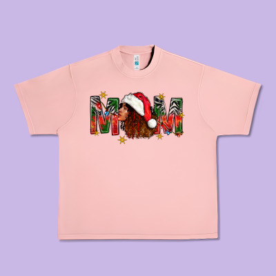 Western Mom With Woman In Santa Hat Urban Heavy Tee Designed By Bundleandbundleshop