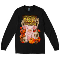 Black halloween party pig Long Sleeve Tee - RanaPortraitStore
