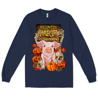 Navy halloween party pig Long Sleeve Tee - RanaPortraitStore