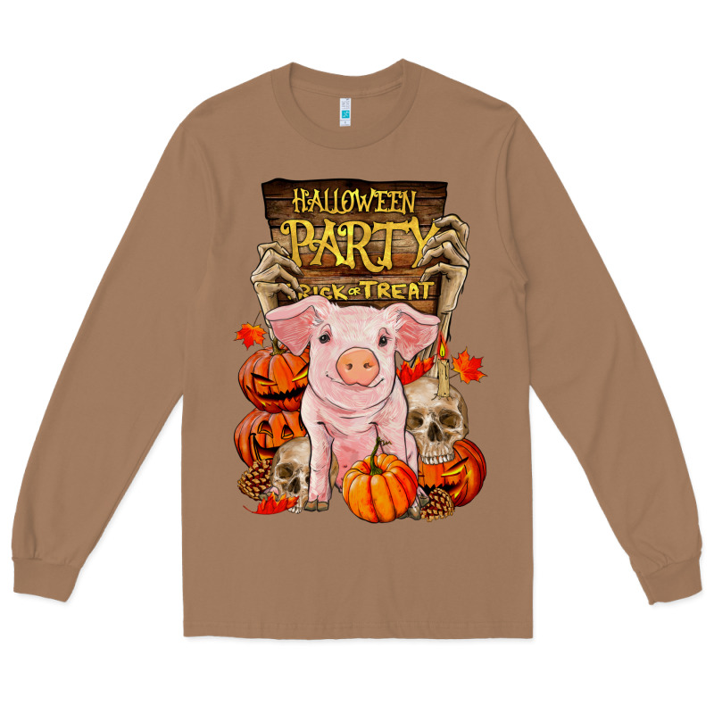 Halloween Party Pig Long Sleeve Tee by RanaPortraitStore | Teevron