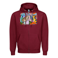 Burgundy love easter Zipper Hoodie - CowGirlArtShop