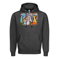 Charcoal Heather love easter Zipper Hoodie - CowGirlArtShop