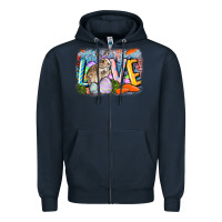 Navy love easter Zipper Hoodie - CowGirlArtShop