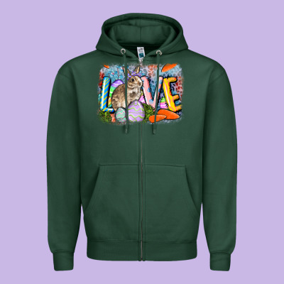 Love Easter Zipper Hoodie Designed By Cowgirlartshop