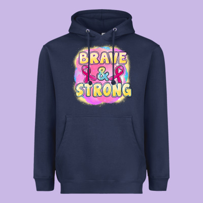 Brave And Strong Cancer Heavyweight Hoodie Designed By Fadigitalartstudio