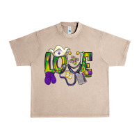 French Oak Mardi Gras Love Nurse Urban Heavy Tee - BundleAndBundleShop