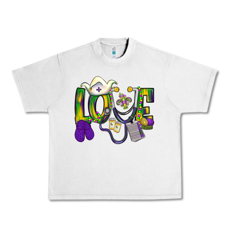 Mardi Gras Love Nurse Urban Heavy Tee by BundleAndBundleShop | Teevron