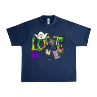 Navy Mardi Gras Love Nurse Urban Heavy Tee - BundleAndBundleShop