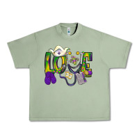 Oil Green Mardi Gras Love Nurse Urban Heavy Tee - BundleAndBundleShop