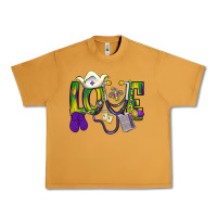 Peanut Butter Mardi Gras Love Nurse Urban Heavy Tee - BundleAndBundleShop