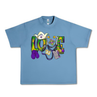 Pebble Blue Mardi Gras Love Nurse Urban Heavy Tee - BundleAndBundleShop