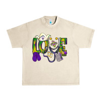 Sandshell Mardi Gras Love Nurse Urban Heavy Tee - BundleAndBundleShop