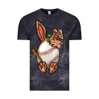 Cloud Black Baseball Easter Bunny Vintage Tee - BundleAndBundleShop