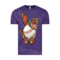 Cloud Purple Baseball Easter Bunny Vintage Tee - BundleAndBundleShop