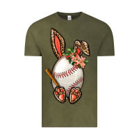 Vintage Olive Baseball Easter Bunny Vintage Tee - BundleAndBundleShop