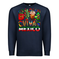 Navy Viva Mexico Coffee Cups With Cactus And Tequila Premium Sweatshirt - FaDigitalArtStudio
