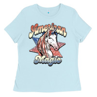 Baby Blue American magic Ladies Tee - NancyCooperArtShop