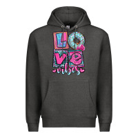 Charcoal Heather love vibes Premium Hoodie - OliviaCreatesArt