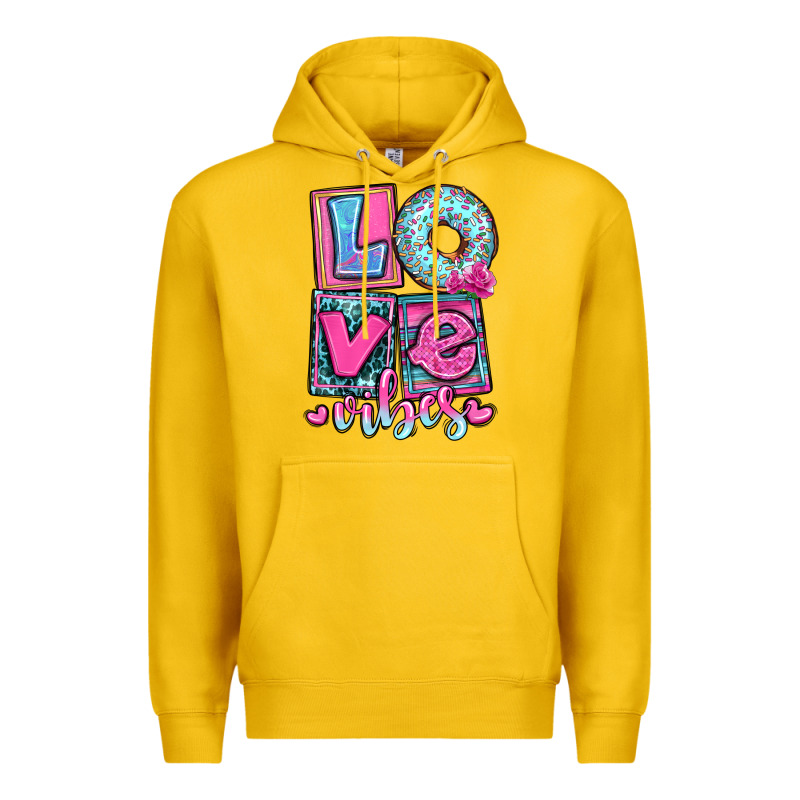 Love Vibes Premium Hoodie by OliviaCreatesArt | Teevron