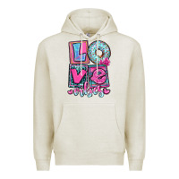 Oatmeal Heather love vibes Premium Hoodie - OliviaCreatesArt