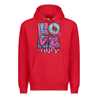 Red love vibes Premium Hoodie - OliviaCreatesArt