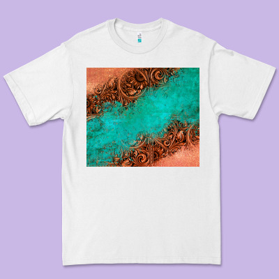 Leather Turquoise Glitter Tumbler Premium Tee Designed By Jasminsmagicworld