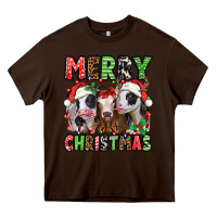 Chocolate Brown merry christmas heifers Heavy Core Tee - Jasminsmagicworld