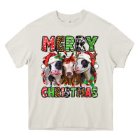 Cream merry christmas heifers Heavy Core Tee - Jasminsmagicworld