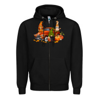 Black fall gnome truck Zipper Hoodie - CowGirlArtShop