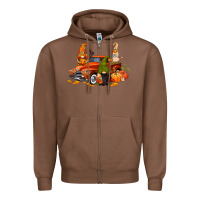 Chestnut fall gnome truck Zipper Hoodie - CowGirlArtShop