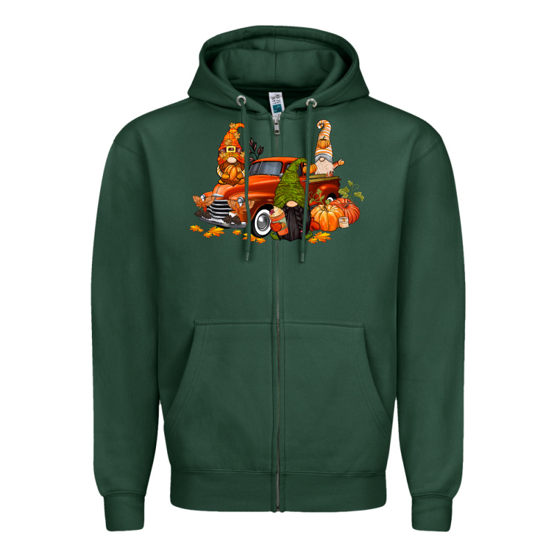 Fall Gnome Truck Zipper Hoodie by CowGirlArtShop | Teevron