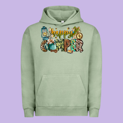 Happy Camper Urban Hoodie Designed By Cowhidedigitalart