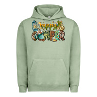 Pigment Oil Green happy camper Urban Hoodie - CowhideDigitalArt
