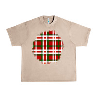 French Oak Christmas Tartan Patch Urban Heavy Tee - BundleAndBundleShop