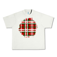 Pistachio Christmas Tartan Patch Urban Heavy Tee - BundleAndBundleShop