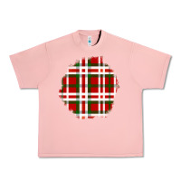 Salmon Christmas Tartan Patch Urban Heavy Tee - BundleAndBundleShop