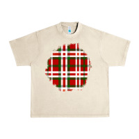 Sandshell Christmas Tartan Patch Urban Heavy Tee - BundleAndBundleShop