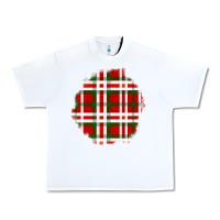 White Christmas Tartan Patch Urban Heavy Tee - BundleAndBundleShop