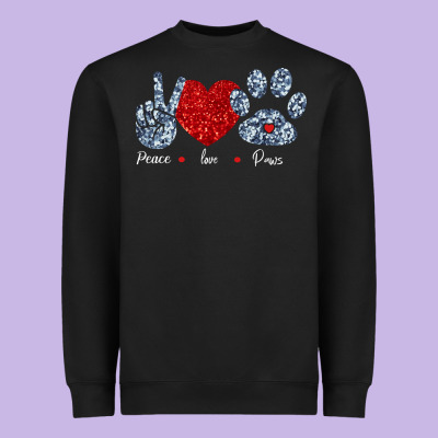 Peace Love Paws Heavyweight Sweatshirt Designed By Bettercallsaul