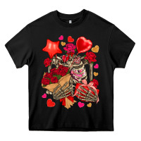 Black valentines day skeleton Heavy Core Tee - NancyCooperArtShop