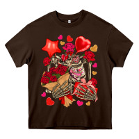 Chocolate Brown valentines day skeleton Heavy Core Tee - NancyCooperArtShop