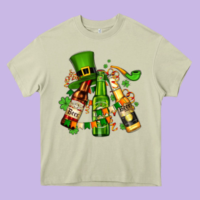 St Patrick's Beers Flags And Hat Heavy Core Tee Designed By Adodesignshop