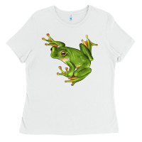 White White Lipped Tree Frog Illustrations Ladies Tee - LillyAllenDesigns