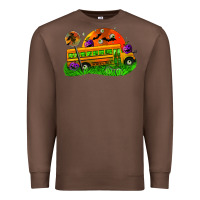 Chestnut Halloween School Bus Premium Sweatshirt - FaDigitalArtStudio