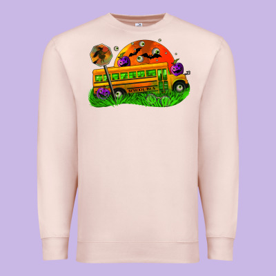 Halloween School Bus Premium Sweatshirt Designed By Fadigitalartstudio