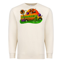 Sandshell Halloween School Bus Premium Sweatshirt - FaDigitalArtStudio