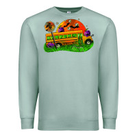 Seafoam Halloween School Bus Premium Sweatshirt - FaDigitalArtStudio