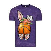 Cloud Purple Basketball Easter Bunny Vintage Tee - BundleAndBundleShop