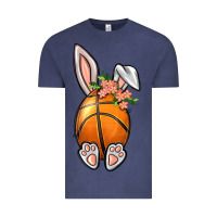 Vintage Denim Basketball Easter Bunny Vintage Tee - BundleAndBundleShop