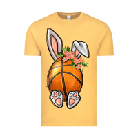 Vintage Mustard Basketball Easter Bunny Vintage Tee - BundleAndBundleShop